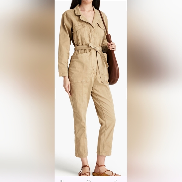 Alex Mill Expedition Washed Twill Utility Jumpsuit – Khaki - Picture 3 of 7
